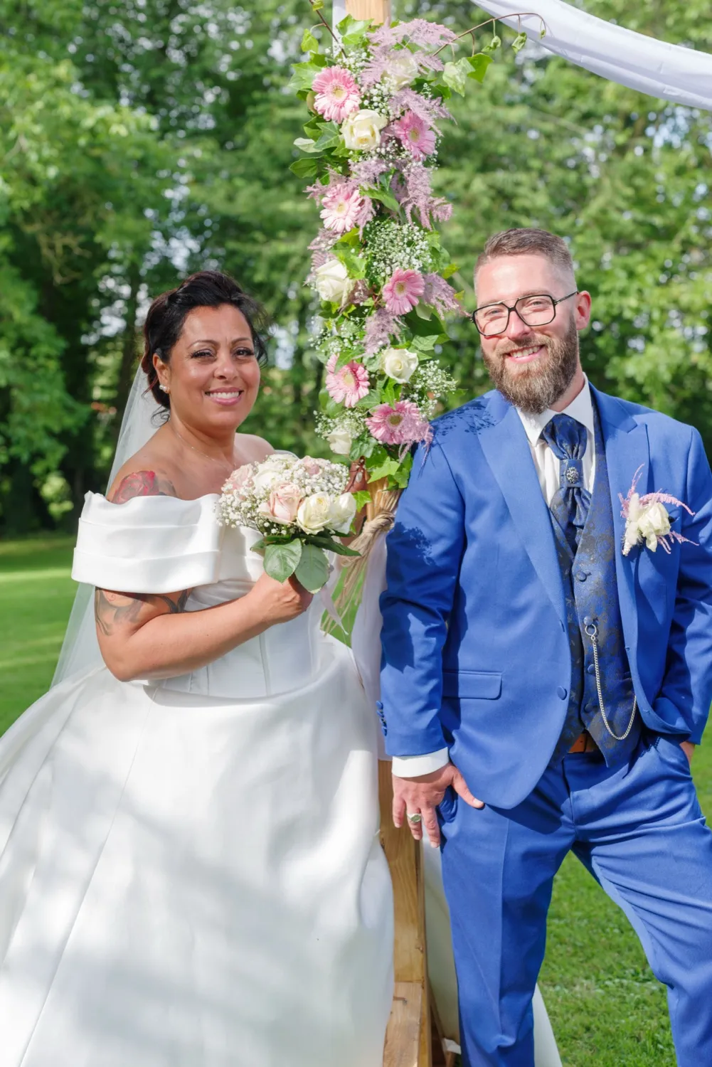 Damien Loock, le jour de leur mariage