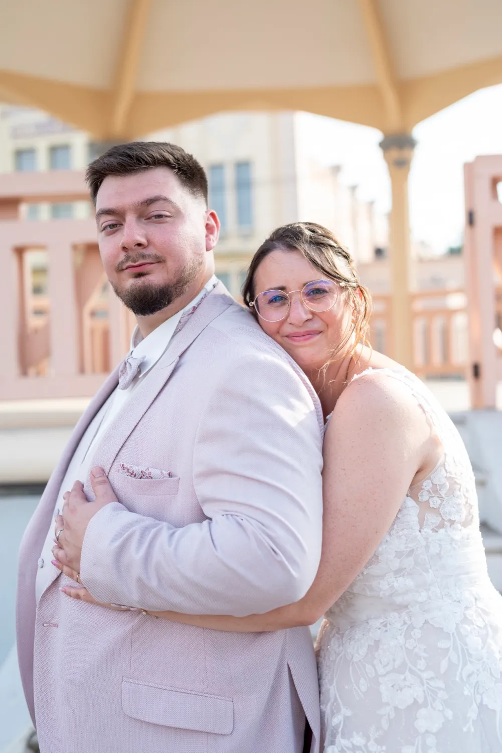 Julie Parent, le jour de leur mariage